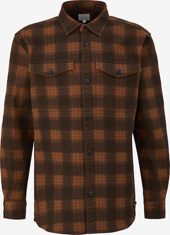 QS Regular fit Button Up Shirt in Brown: front