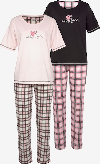 VIVANCE Pyjama 'Dreams' in pfirsich / pink / schwarz, Produktansicht