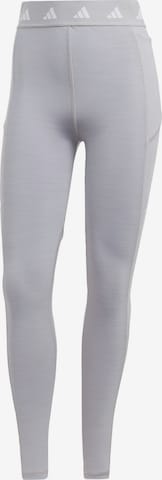 ADIDAS PERFORMANCE Skinny Workout Pants in Grey: front