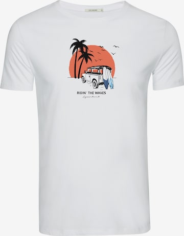 GREENBOMB Shirt 'Nature Car Surf' in White: front