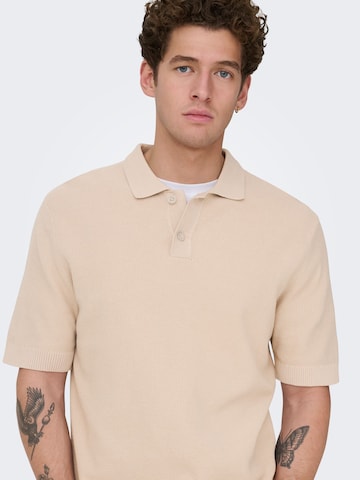Pull-over 'ONSTony' Only & Sons en beige