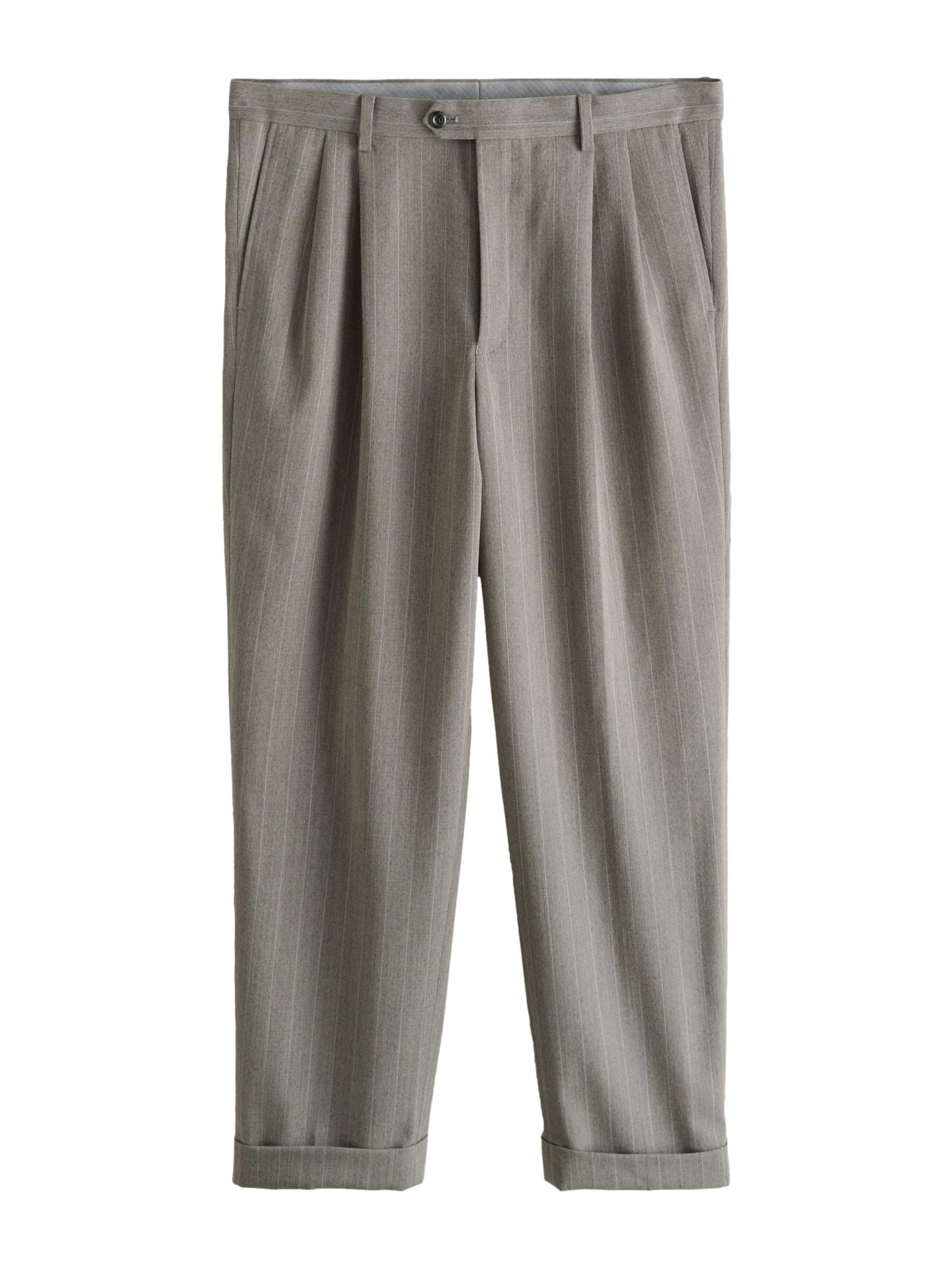 Pantaloni cutați pe 40-42/Regular Next pe bej închis / alb, Vizualizare produs