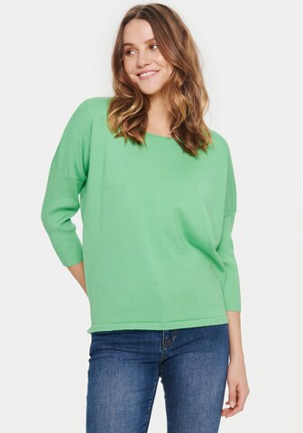 SAINT TROPEZ Sweater in Green: front