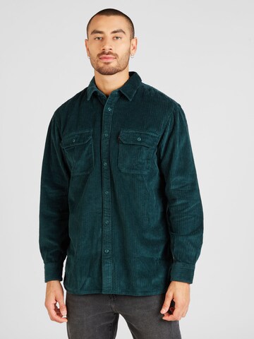 LEVI'S ® Comfort Fit Skjorta 'Jackson Worker Corduroy Overshirt' i grön: framsida