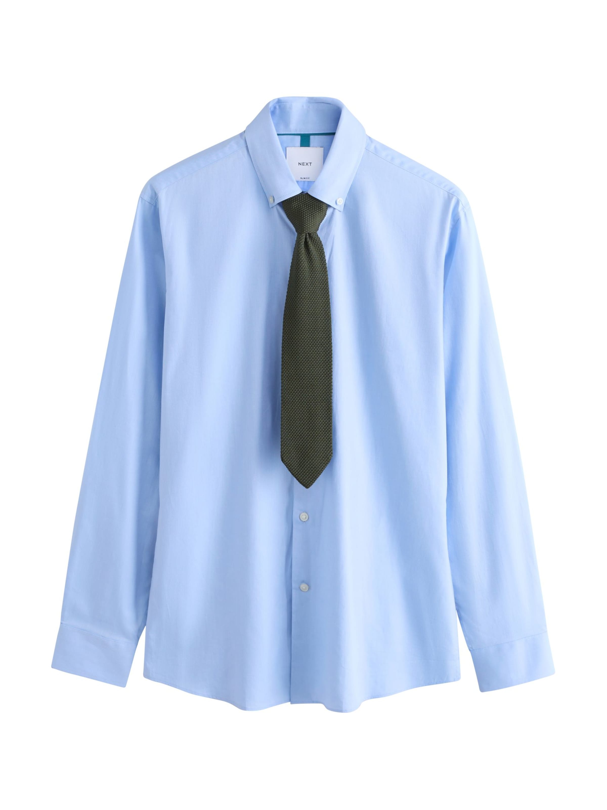 Next Regular Fit Hemd mit Krawatte in Blau: Vorderseite