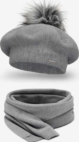 Vivisence Beanie '7035 Set' in Grey: front