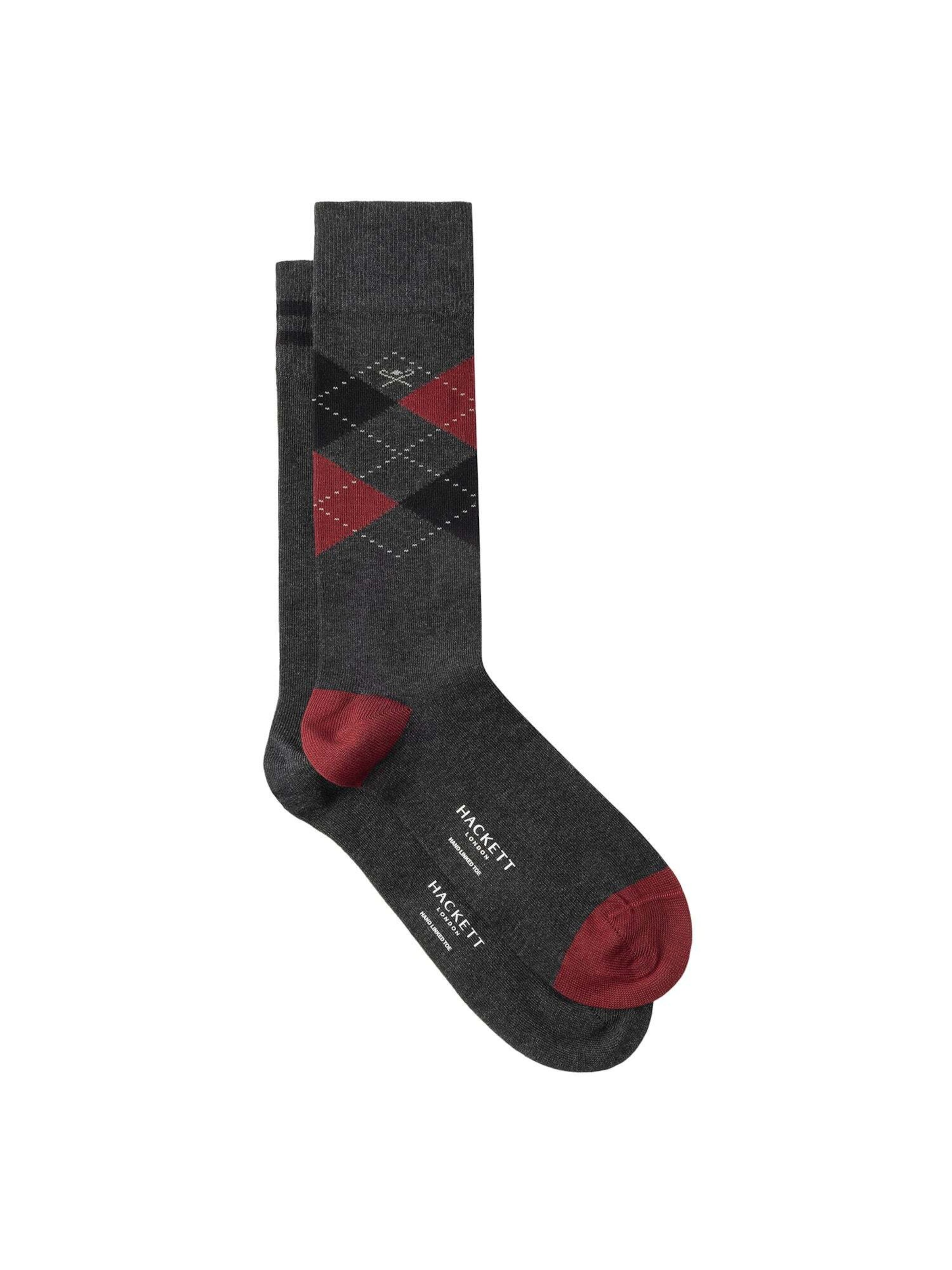 Chaussettes 'Argyle' Hackett London en gris : devant