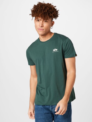 zaļš ALPHA INDUSTRIES Standarta piegriezums T-Krekls: no priekšpuses