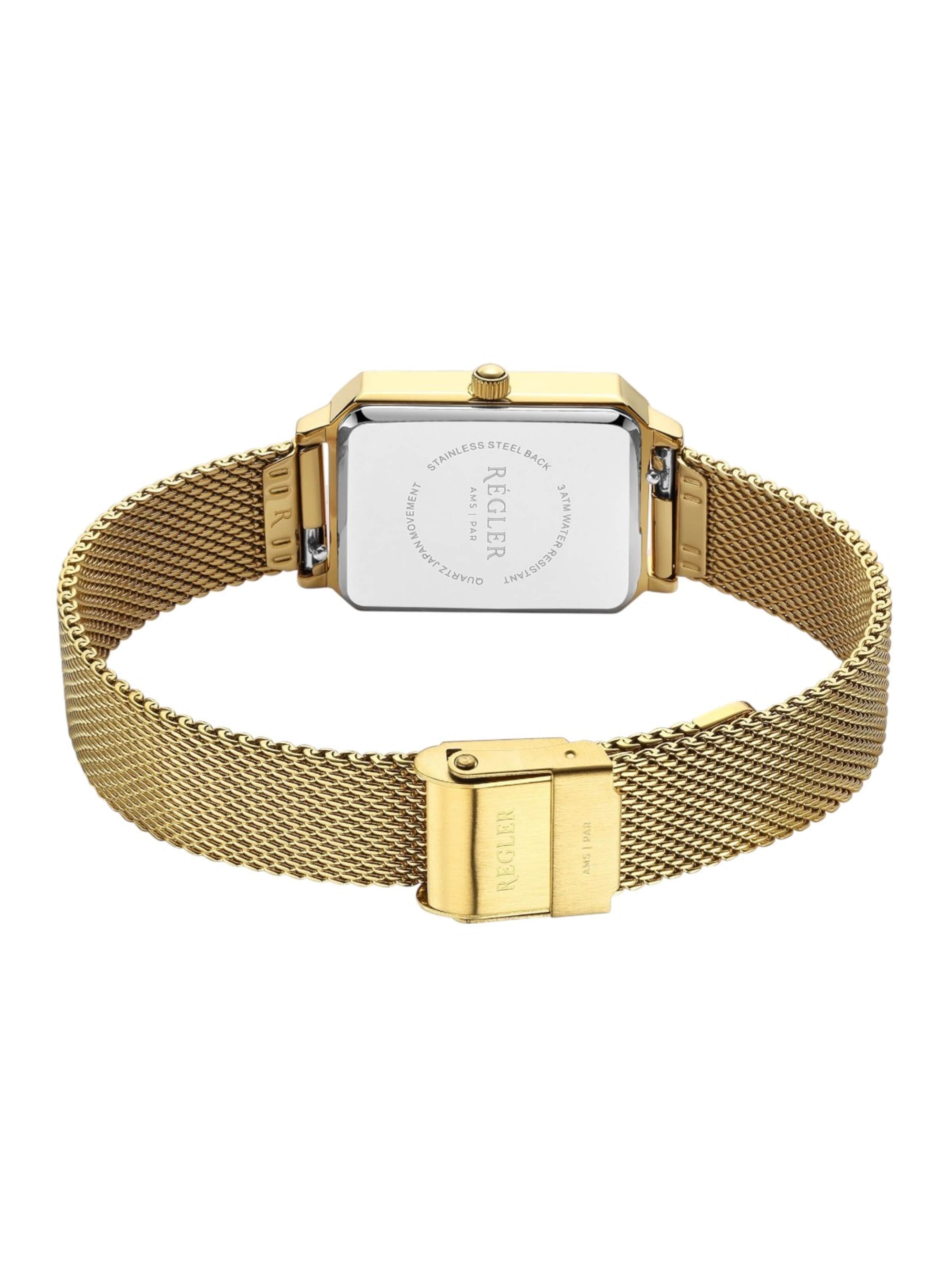 Régler Analogové hodinky 'Régler Élégance Mesh Gold - Black' – zlatá