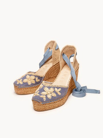 Alhamas - Sandalias 'Alpargata Cuña 10 cm' en azul