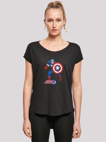 F4NT4STIC Shirt 'Marvel Avengers Captain America The First Avenger' in Black: front
