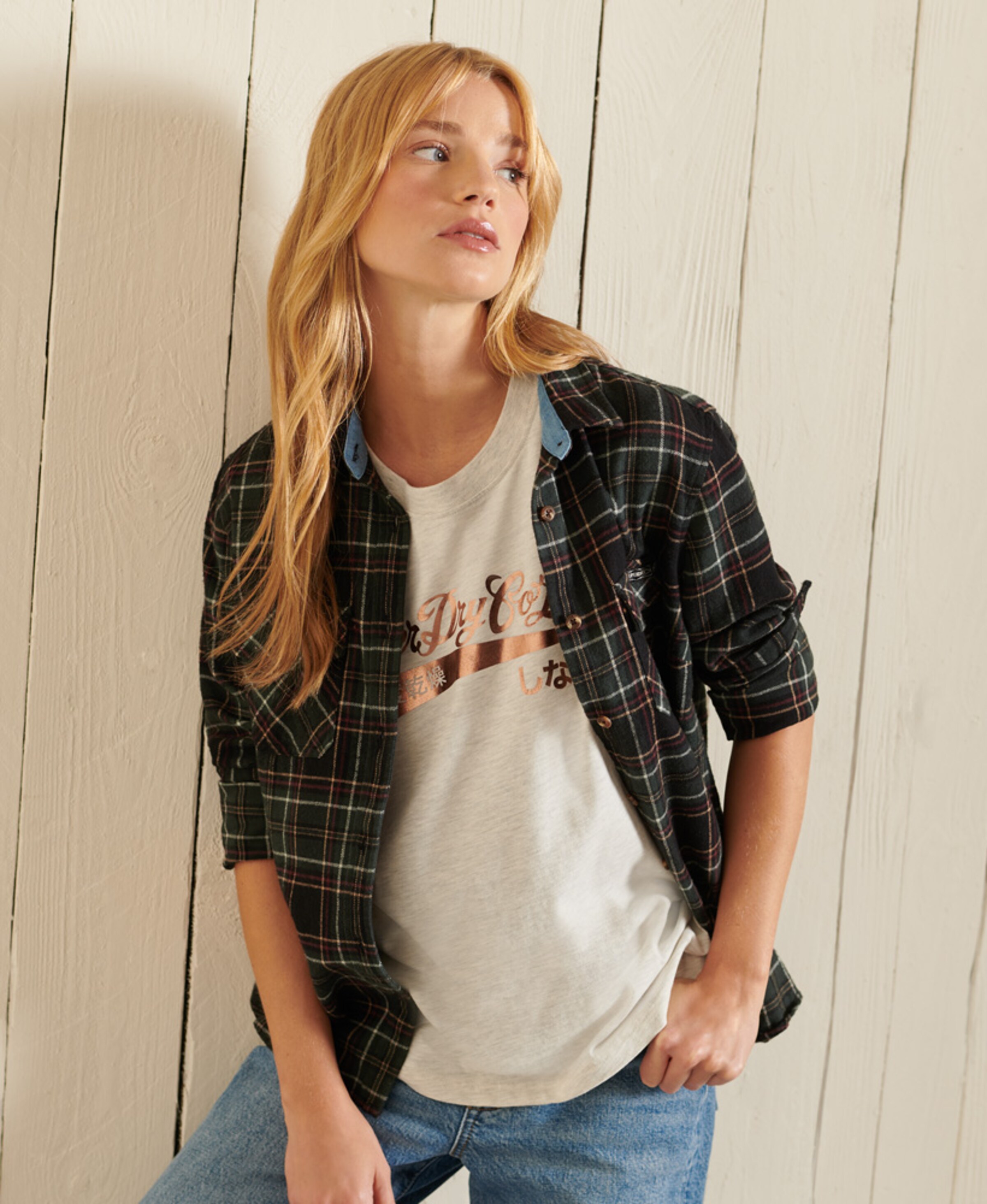 Frauen Shirts & Tops Superdry Shirt in Grau - OY28353 Frauen Shirts & Tops Superdry Shirt in Grau - OY28353