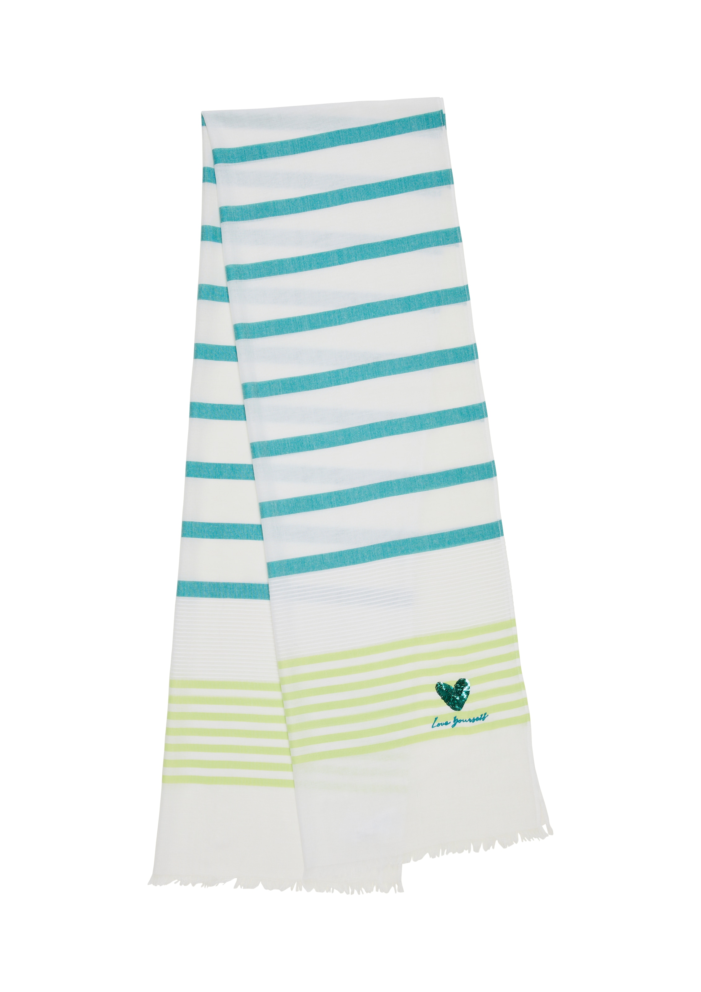 s.Oliver Schal in petrol / kiwi / weiß, Produktansicht