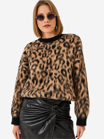 Bianco Lucci Sweater in Brown