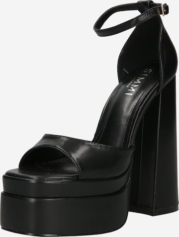 Simmi London - Sandalias 'ROBIN' en negro: frente