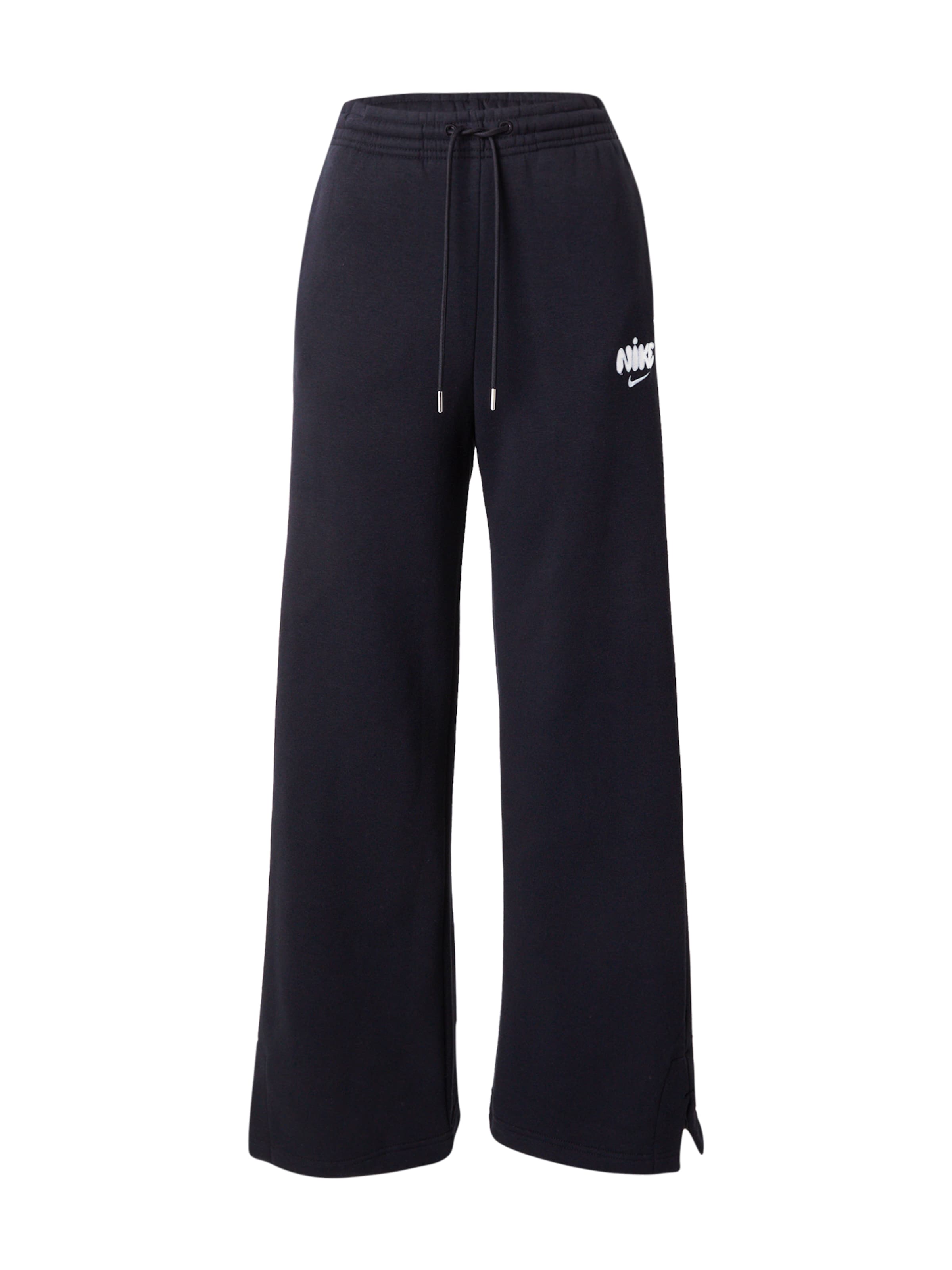 Nike Sportswear Wide leg Παντελόνι 'PHNX FLC' σε μαύρο: μπροστά