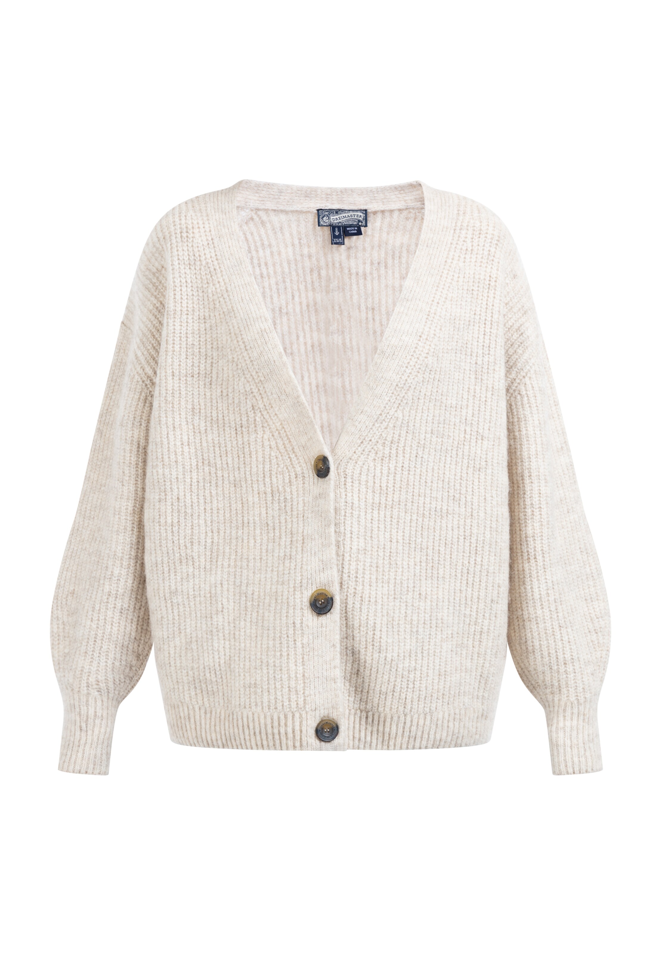 DreiMaster Vintage Πλεκτή ζακέτα σε μπεζ: μπροστά