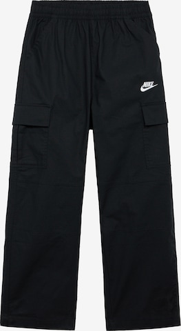 juoda Nike Sportswear Plačios klešnės Kelnės 'CLUB': priekis