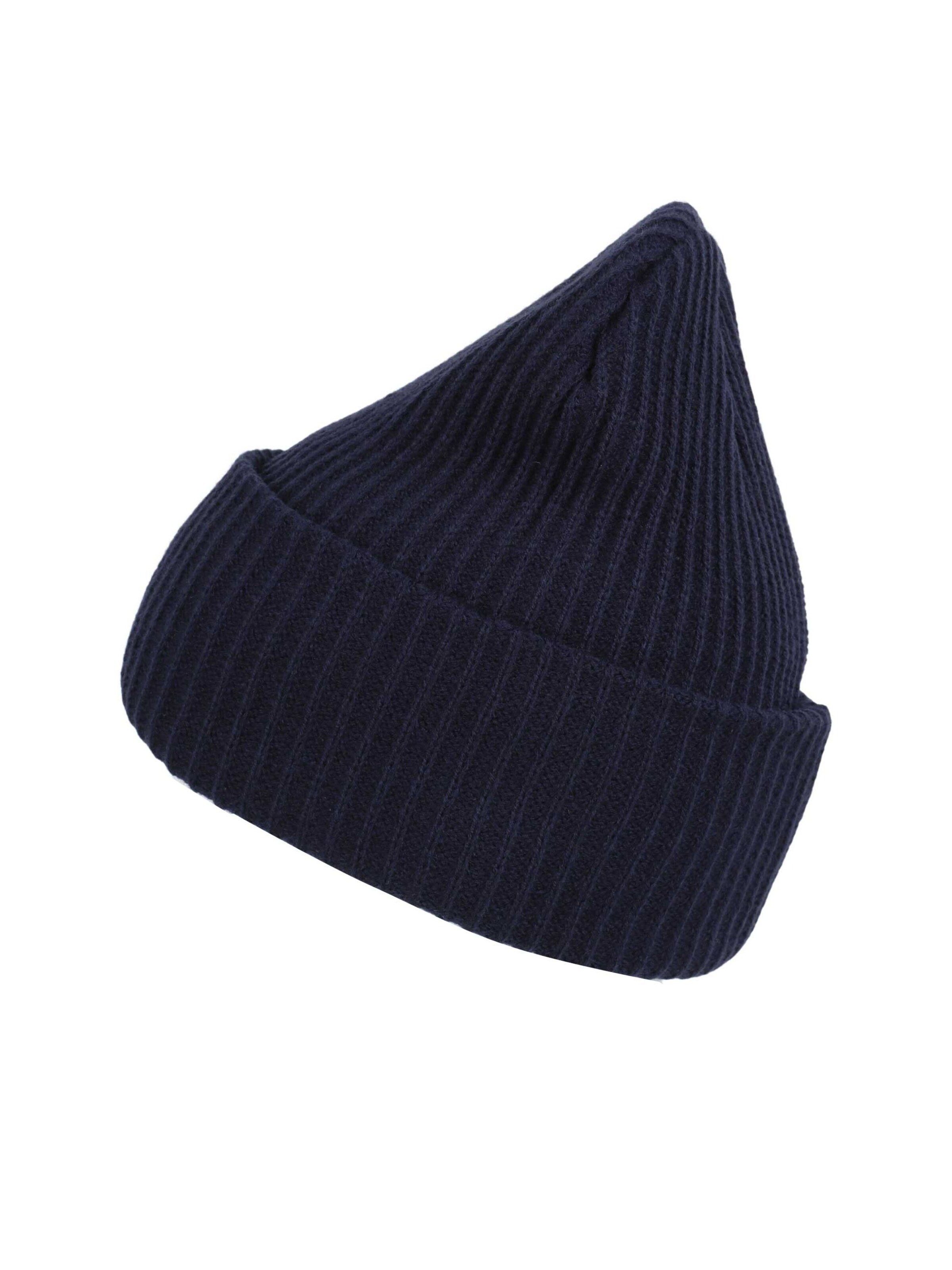 SAMAYA Superweiche Mütze 'Bailie' in Rippenstrick im topangesagten Beanie-Look in Blau