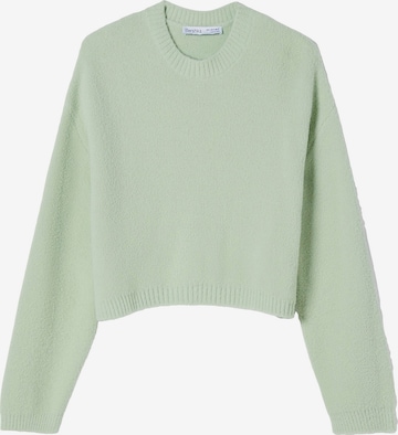 Pull-over Bershka en vert : devant