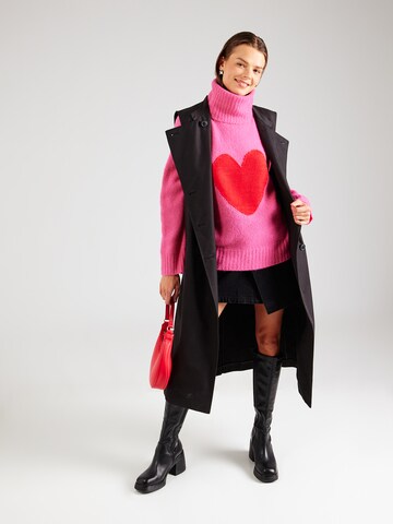 Grace Sweater 'HEART' in Pink