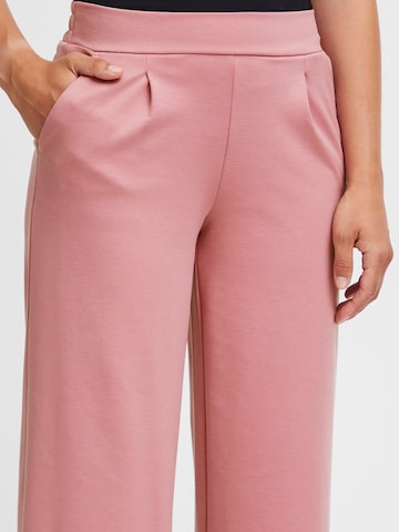 ICHI Wide leg Pleat-front trousers 'Kate' in Pink