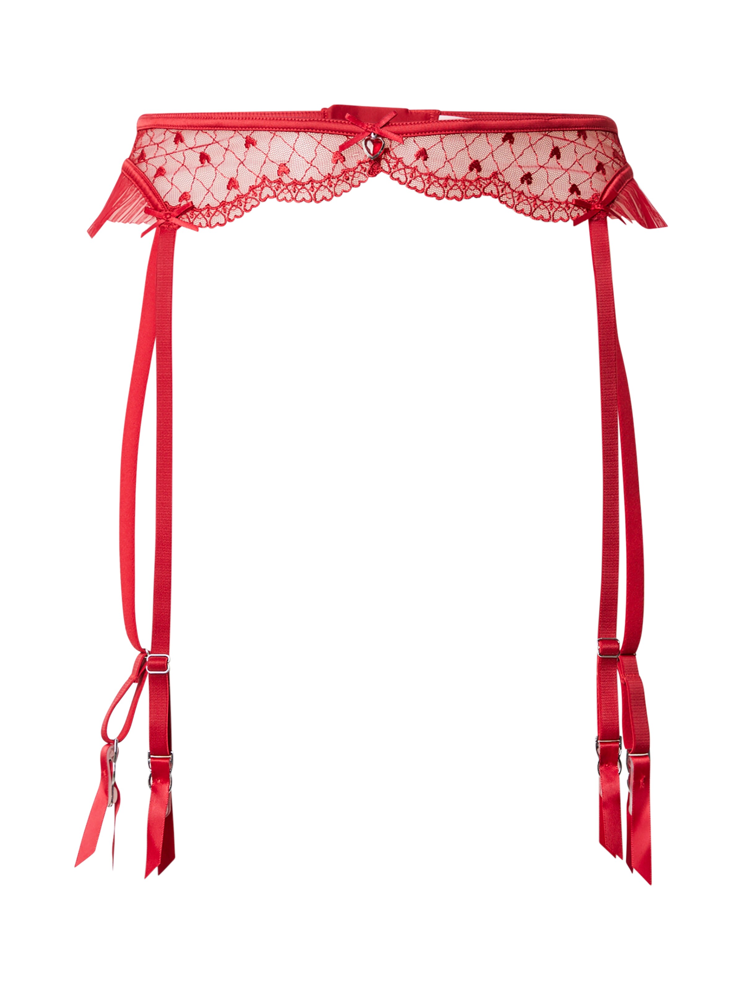 Hunkemöller Καλτσοδέτα 'Cordelie' σε κόκκινο: μπροστά