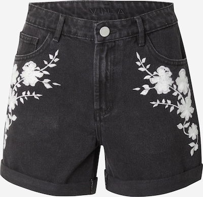 VILA Shorts 'VIWOODY' in black denim / weiß, Produktansicht