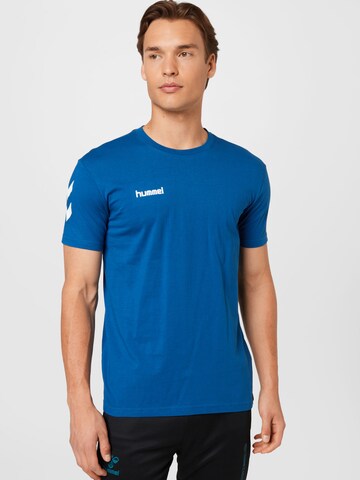 T-Shirt fonctionnel Hummel en bleu : devant