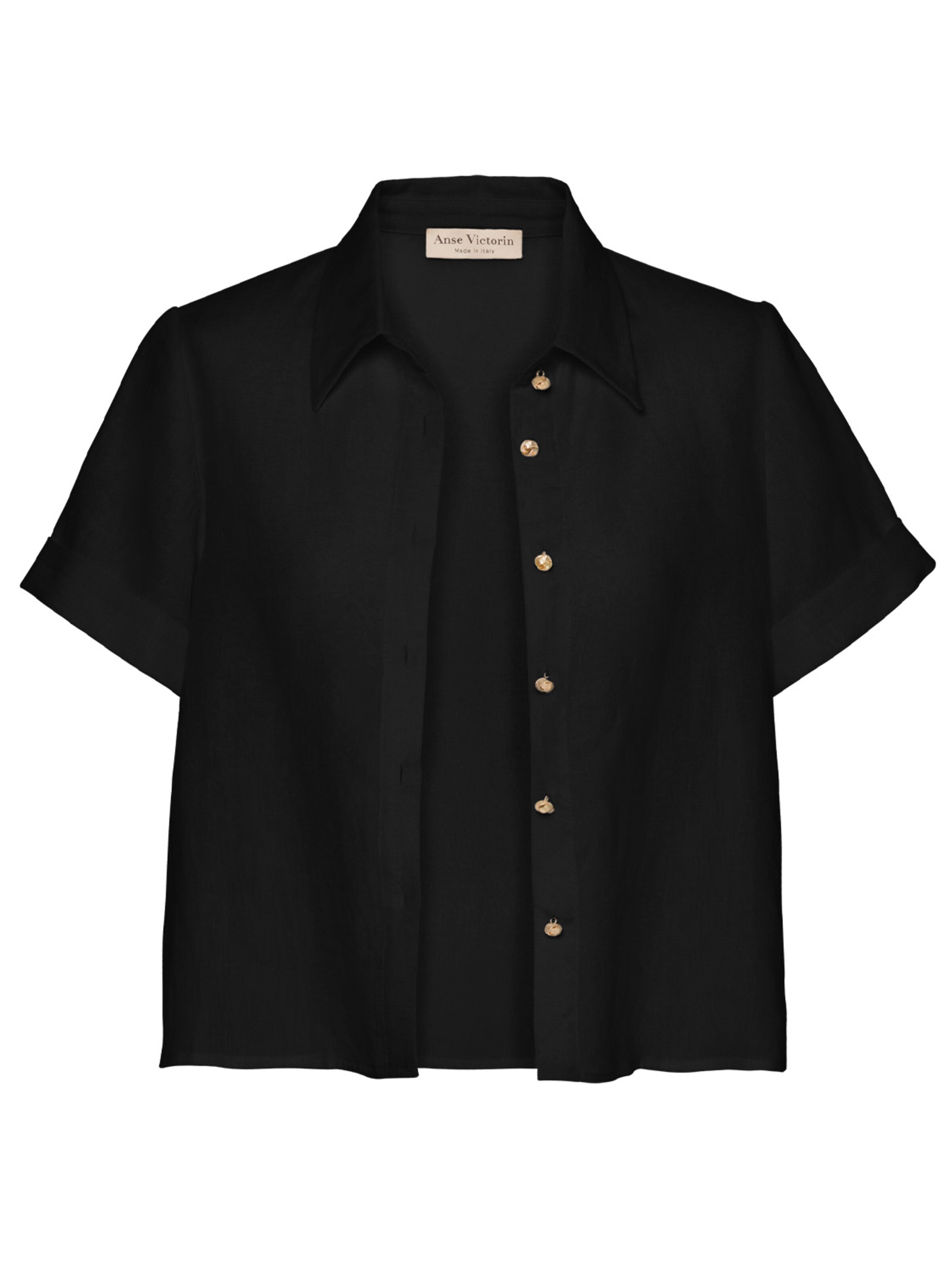 Anse Victorin - Blusa 'Sarah Linen' en negro