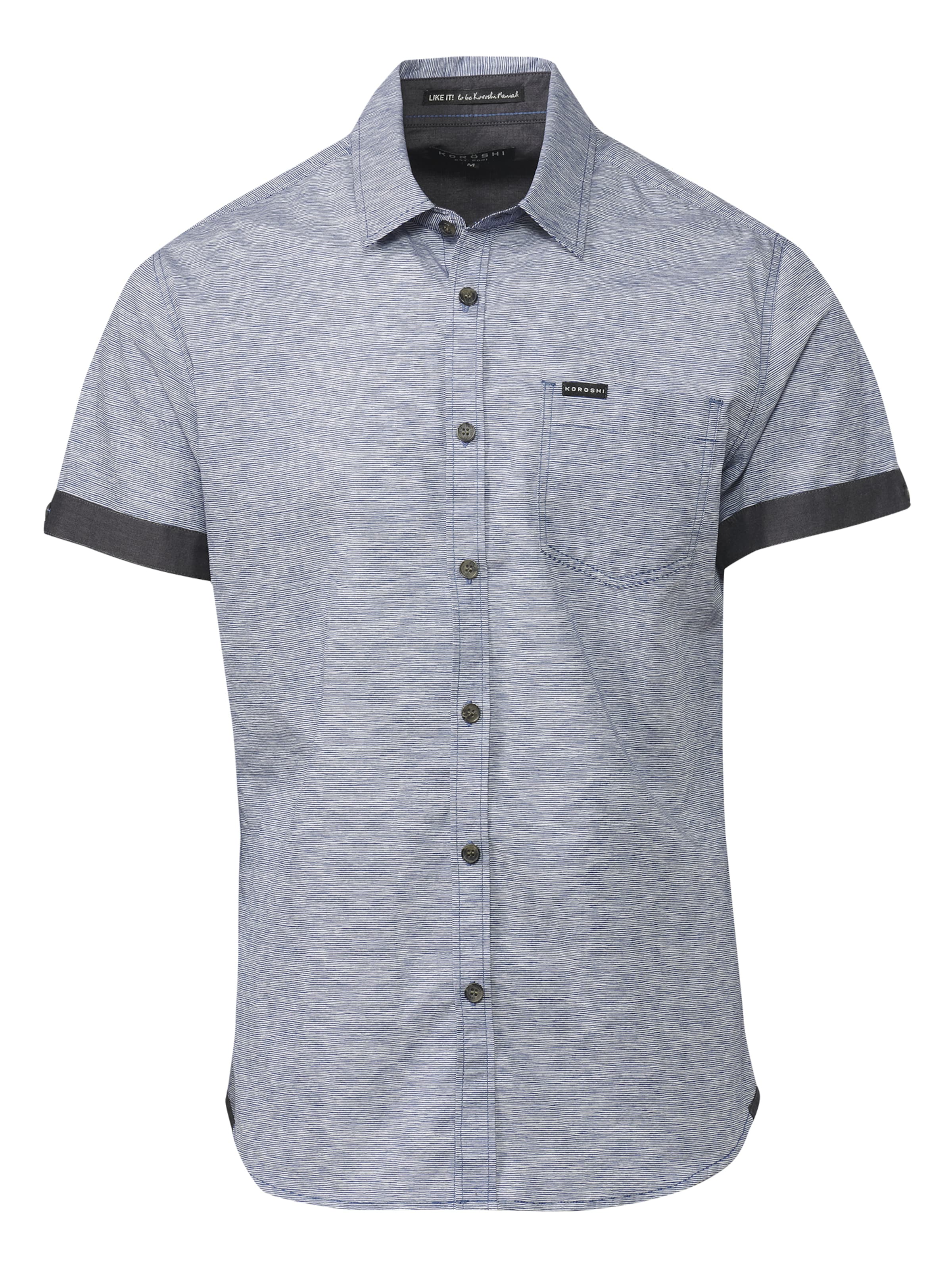 KOROSHI Regular Fit Hemd in Blau: Vorderseite