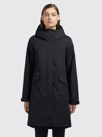 Manteau mi-saison 'MILEYA' khujo en noir : devant