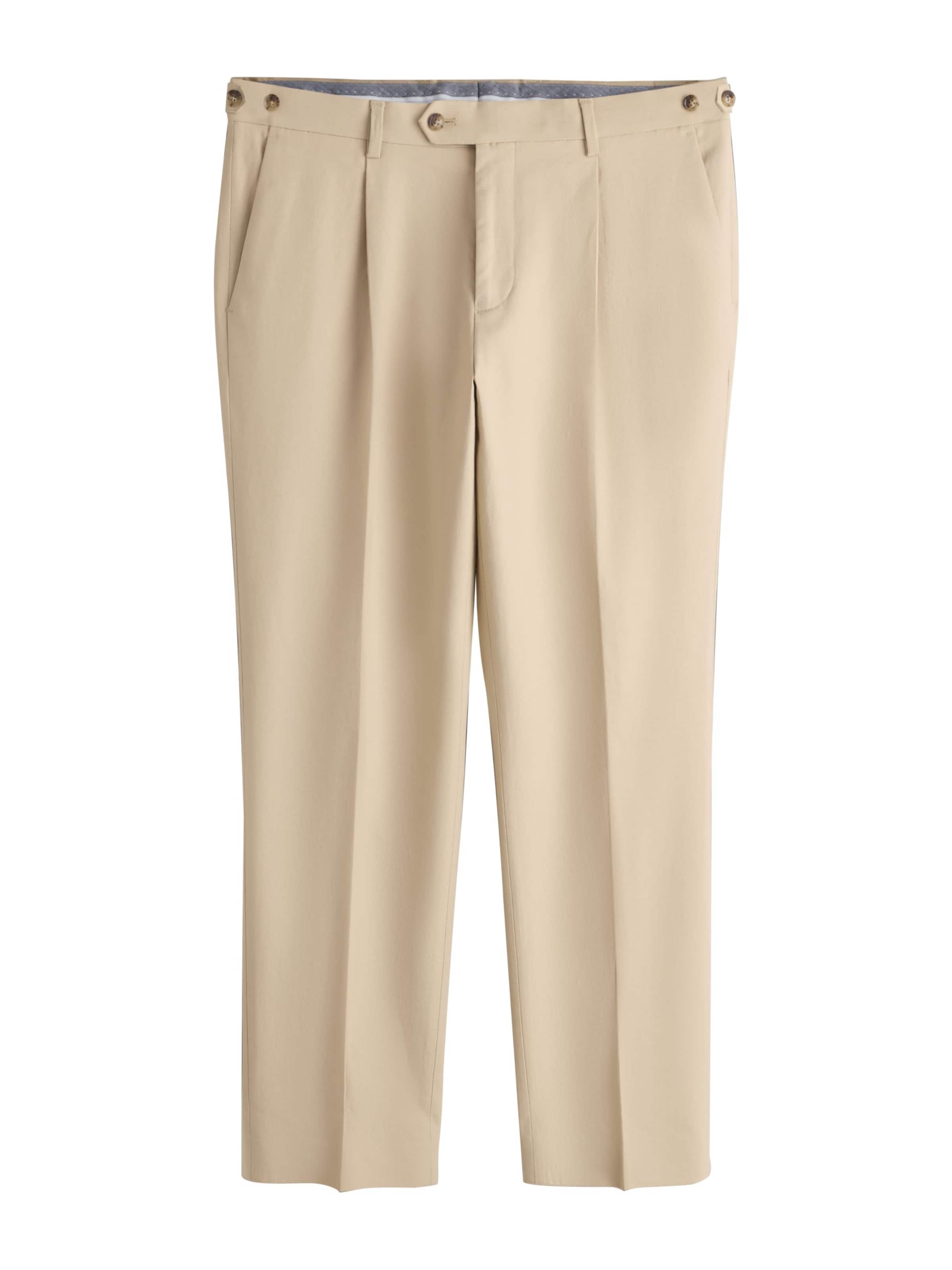 Next Regular Pleat-front trousers in Beige: front