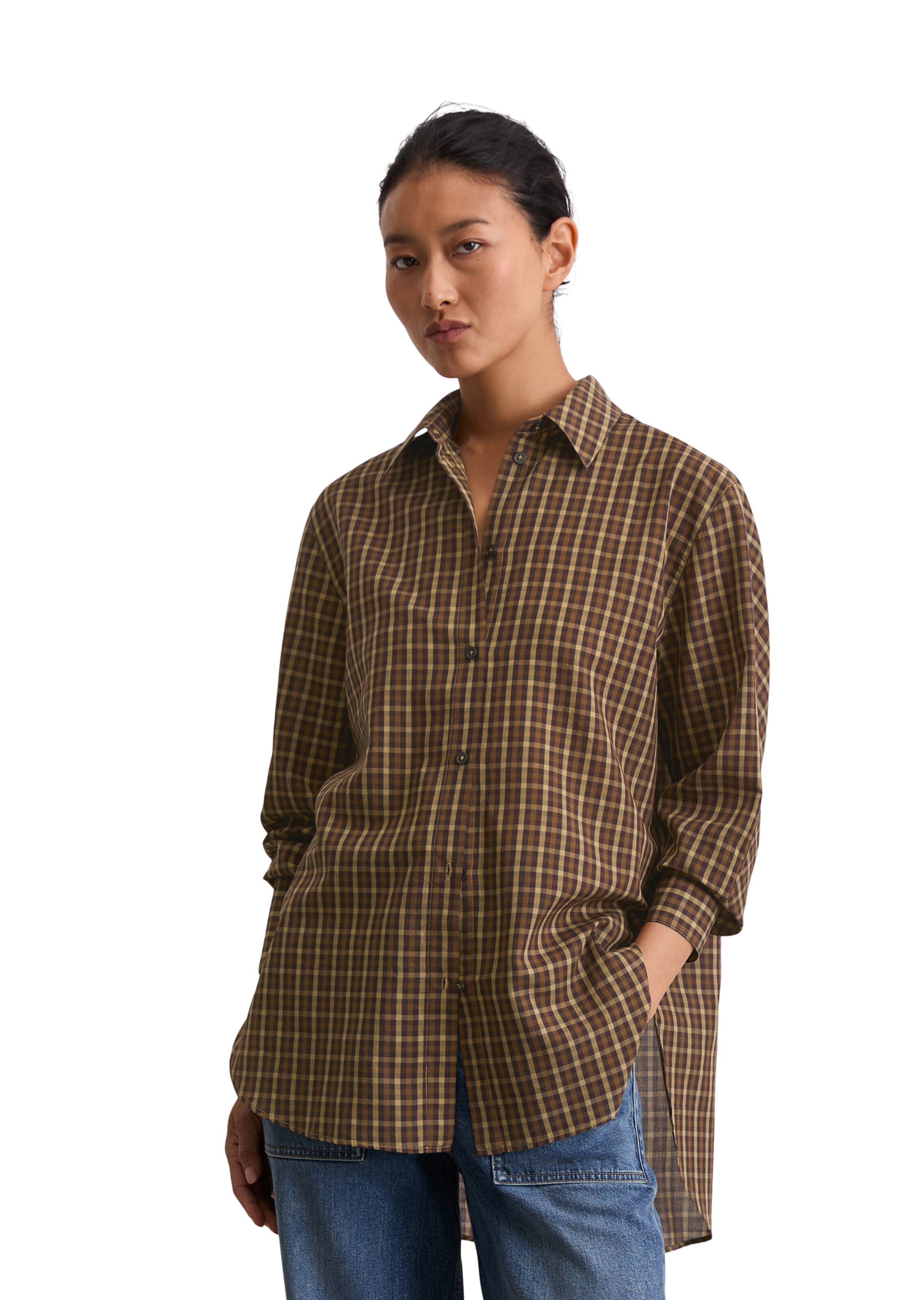 Marc O'Polo Blouse in Bruin: voorkant