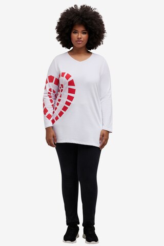 Sweat-shirt Ulla Popken en blanc