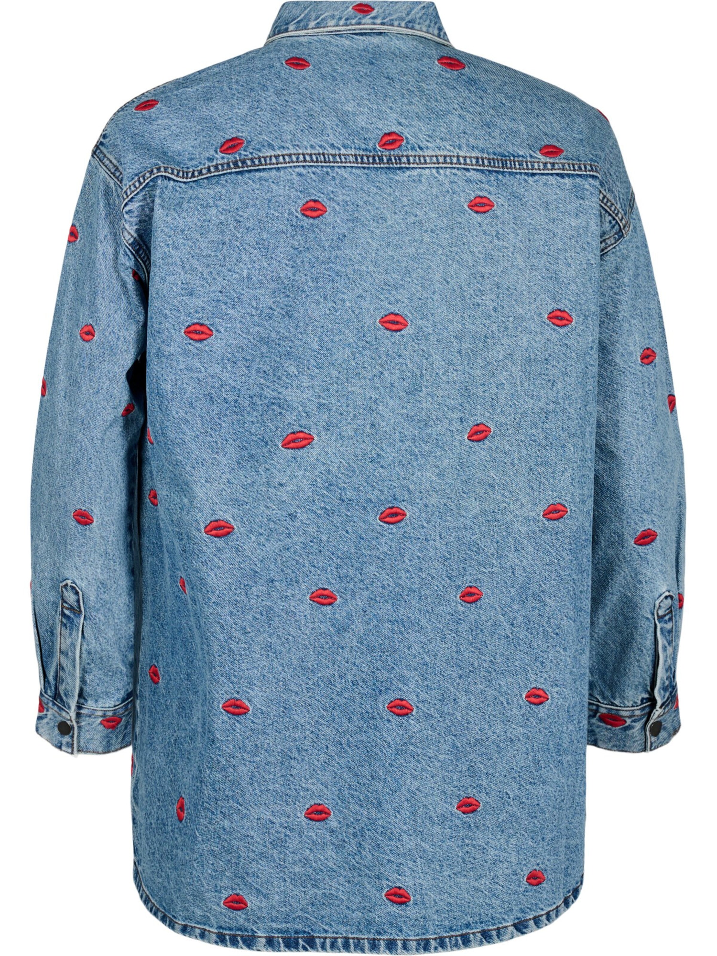 Zizzi - Blusa 'FLOWER' en azul: frente
