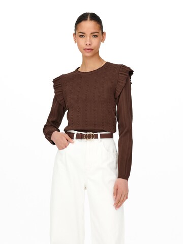 ONLY Pullover 'Fara' in Braun: Vorderseite