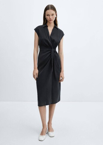 MANGO Shirt Dress 'Anna' in Black: front