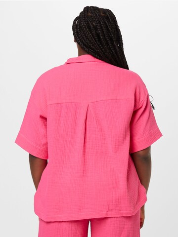 ONLY Carmakoma Bluse 'Theis' in Pink
