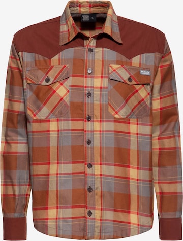 King Kerosin Regular Fit Hemd in Braun: Vorderseite