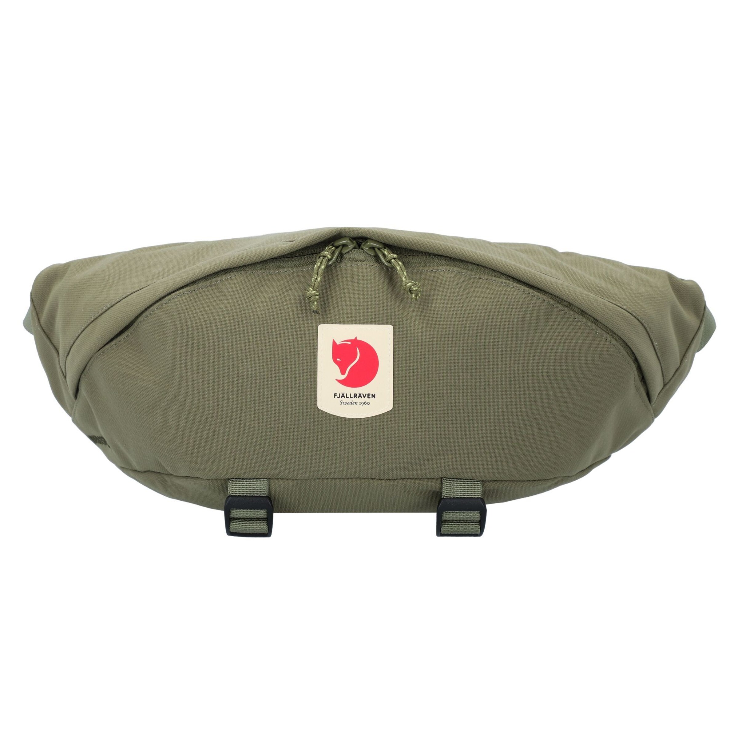 Fjällräven Sacs banane 'Ulvö' en olive / rouge / blanc, Vue avec produit