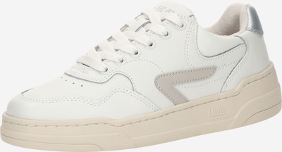 Sportbačiai be auliuko 'Court L31' iš HUB, spalva – tamsi smėlio / sidabrinė / balta, Prekių apžvalga