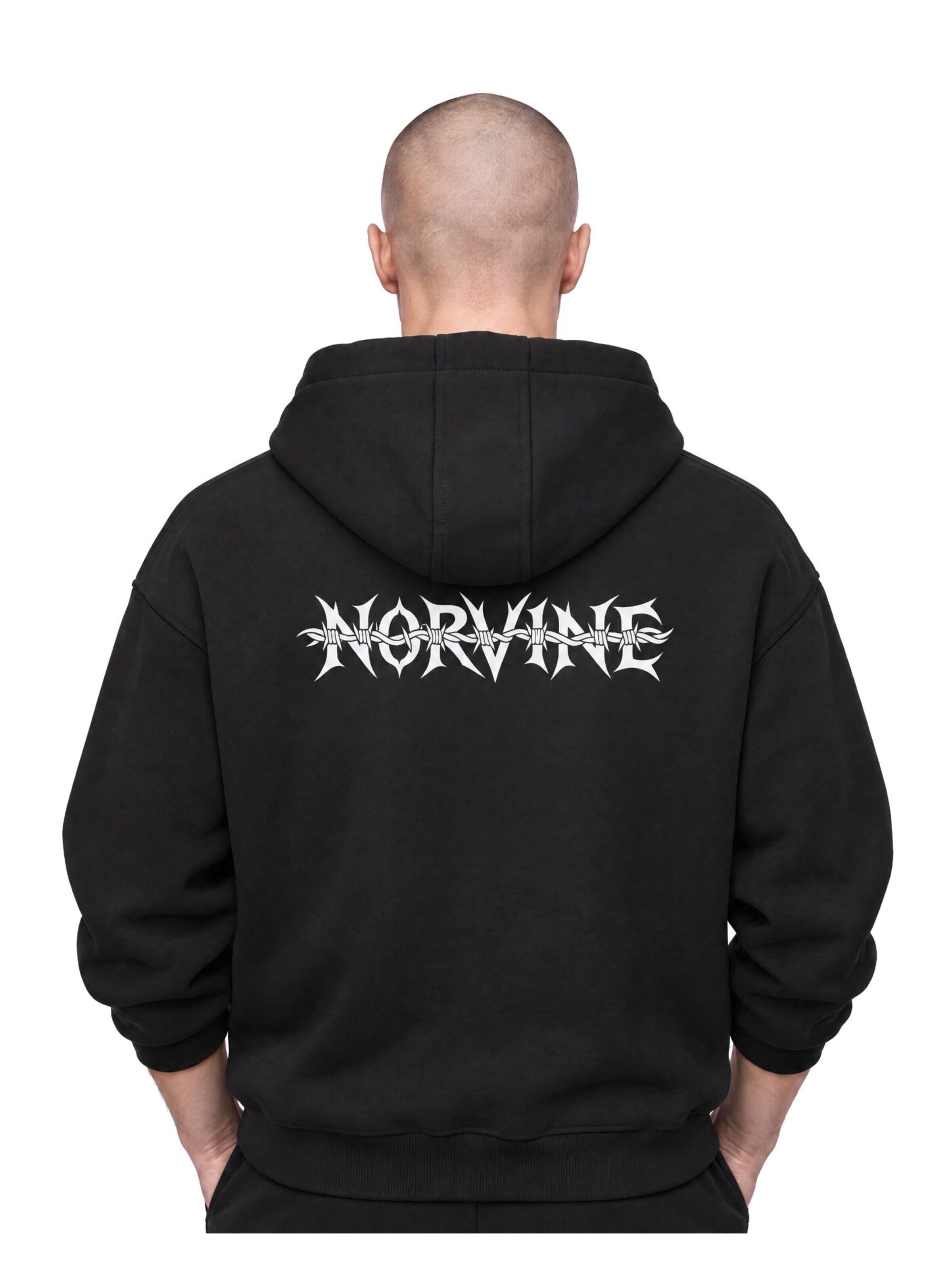 Norvine Sweatshirt 'Norvine Y2K Tribal Retro Style Hoodie' in Black: front