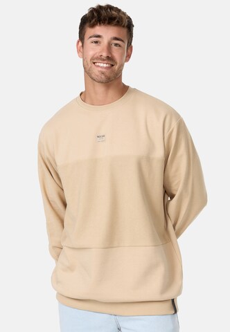 INDICODE JEANS Sweatshirt 'Bridge' in Beige: voorkant