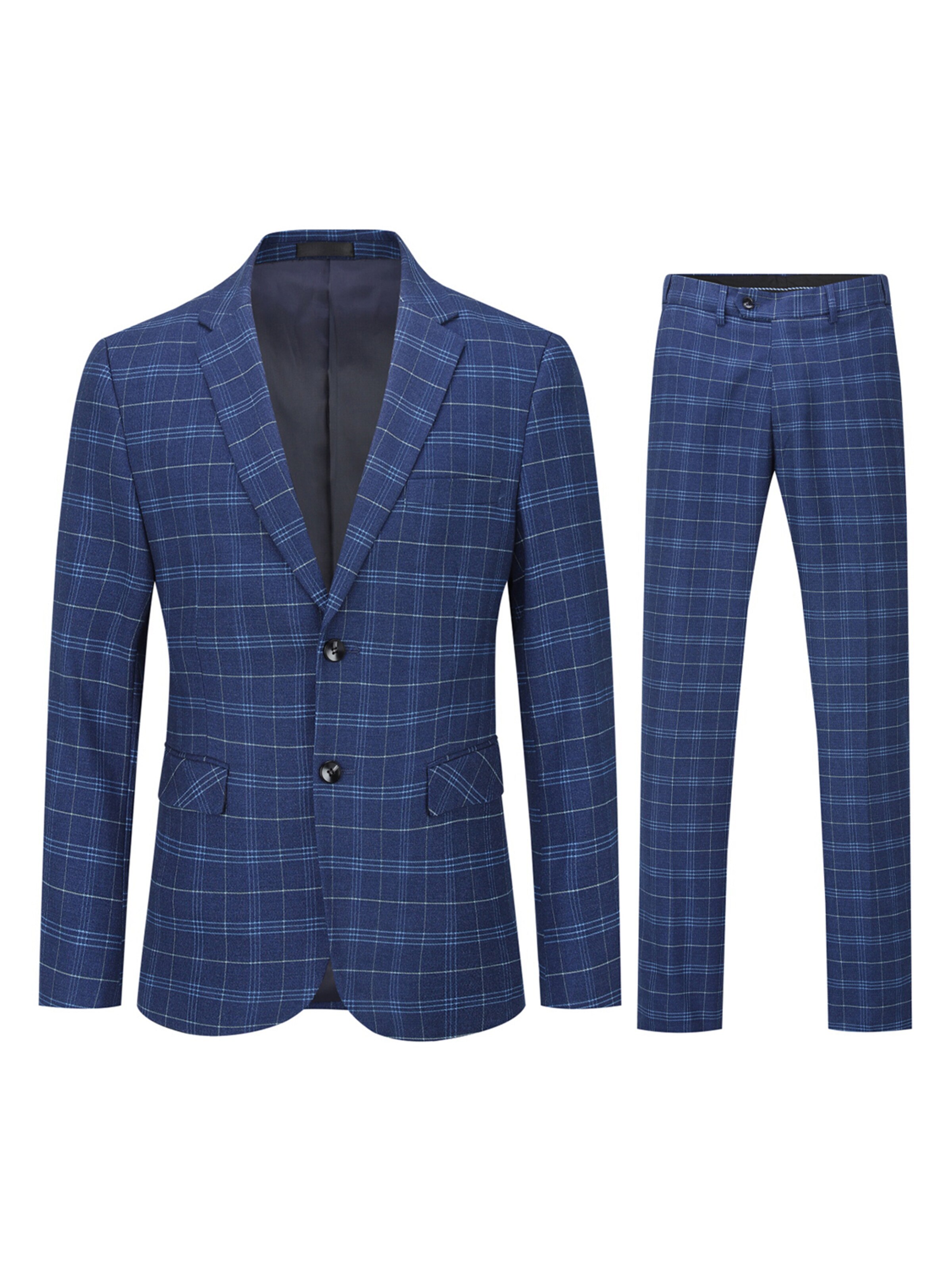 YOUTHUP Suit 'Karo' in Blue: front