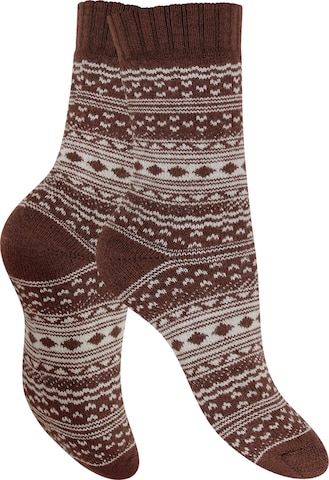 celodoro Socken 'Wollsocken' in Braun: Vorderseite