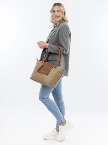 Tamaris Shoppingväska 'Fabrizia' i beige: framsida
