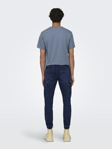 Coupe slim Jeans cargo 'WEFT' Only & Sons en bleu