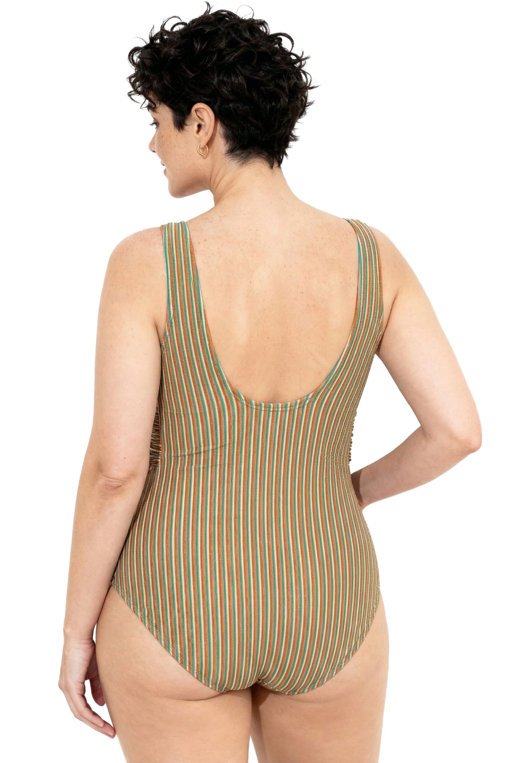 Ulla Popken Bralette Swimsuit in Orange