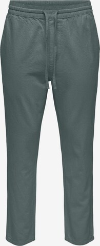 Only & Sons Tapered Pants 'Live Crop' in Green: front
